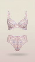 Lace balconette set with blush tones